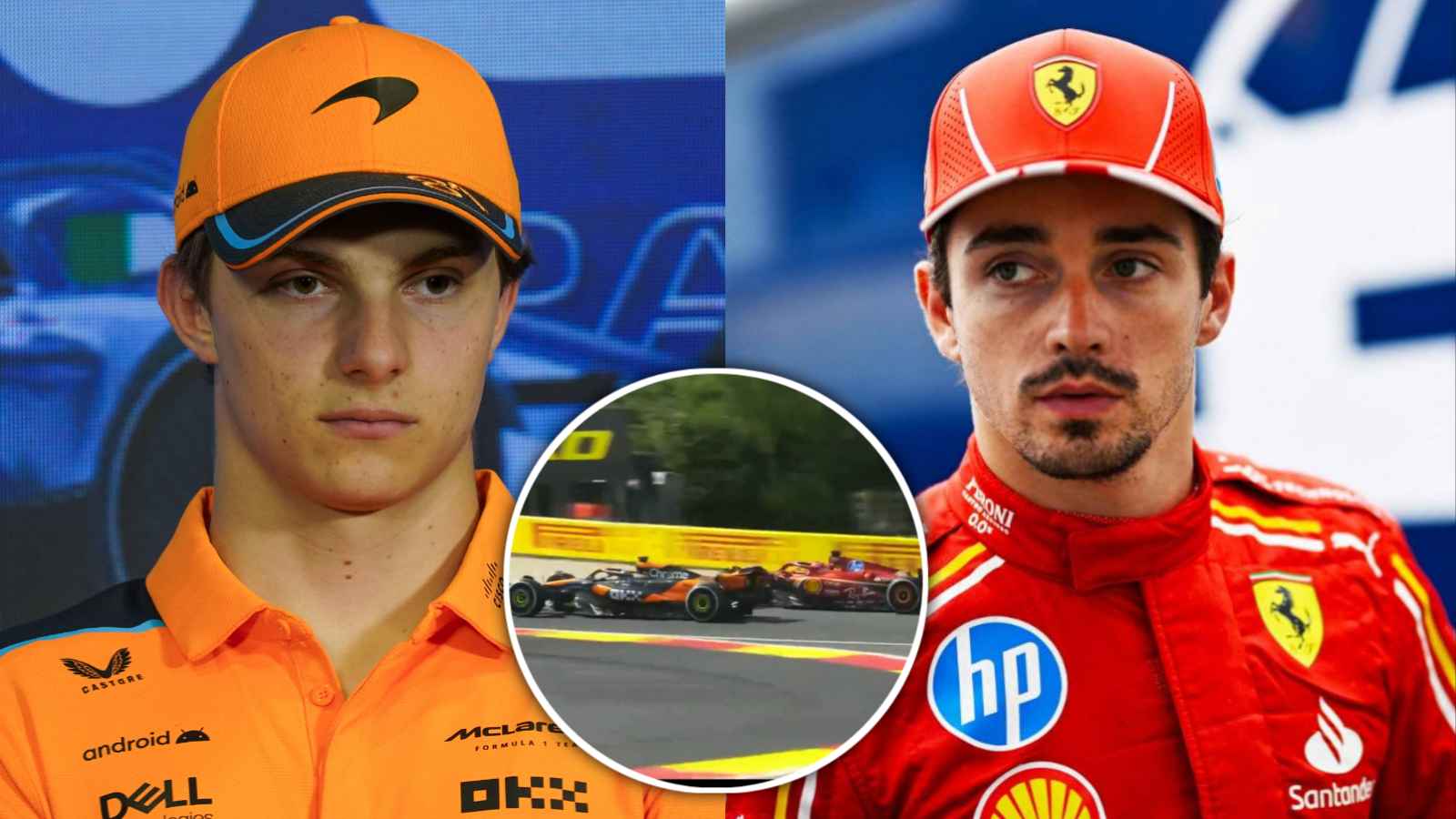 WATCH: Oscar Piastri pulls off stellar overtake on Charles Leclerc after going wheel-to-wheel at Belgian GP