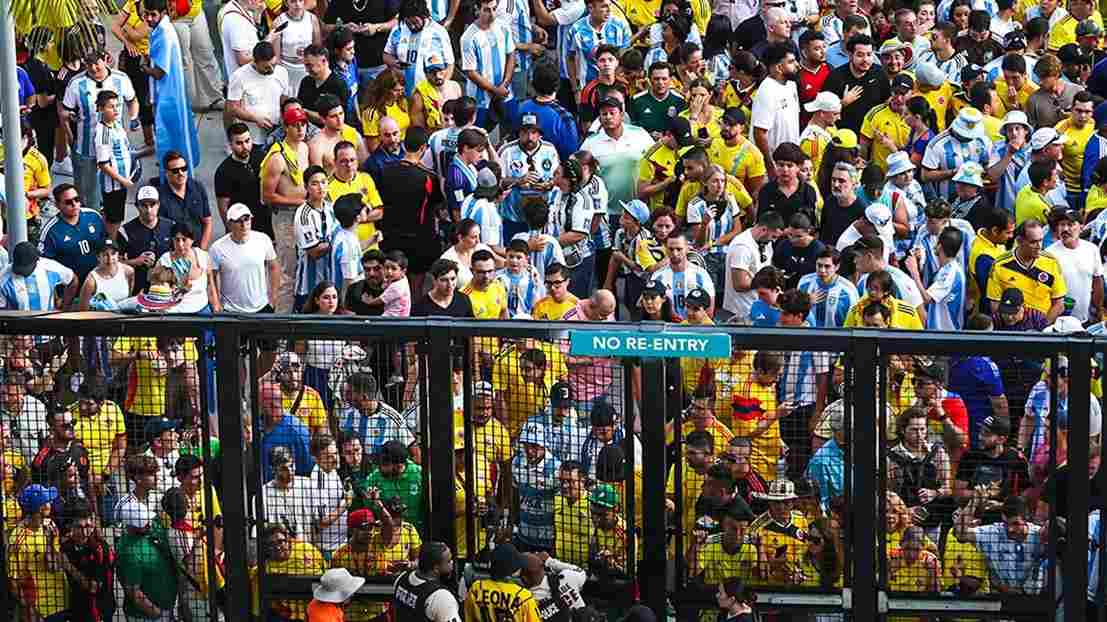 Fans outside Hard Rock Stadium ahead of the Copa America Final