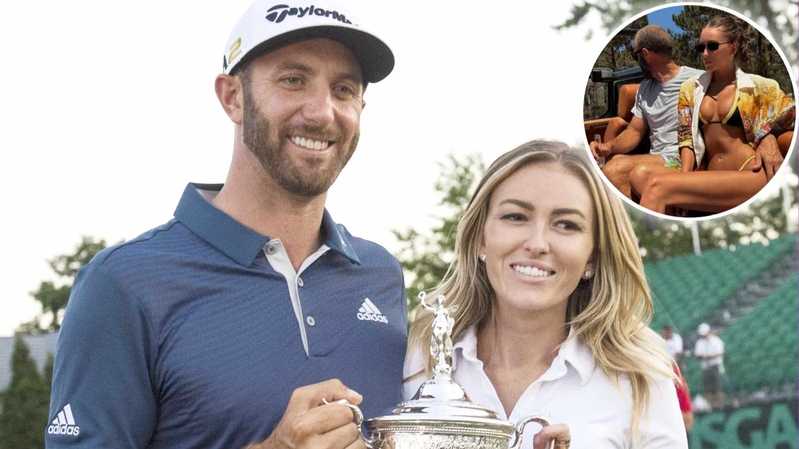 ‘PDA-bound’ Dustin Johnson gets intimate with Wayne Gretzky’s daughter Paulina in Portugal after finishing 31st in British Open