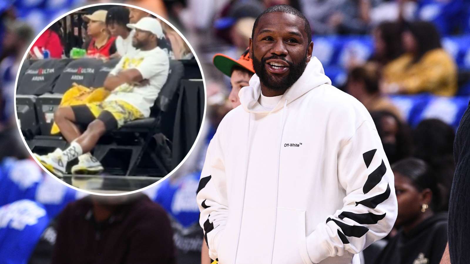 $400 million man Floyd Mayweather takes up extra seat for money bag at WNBA game