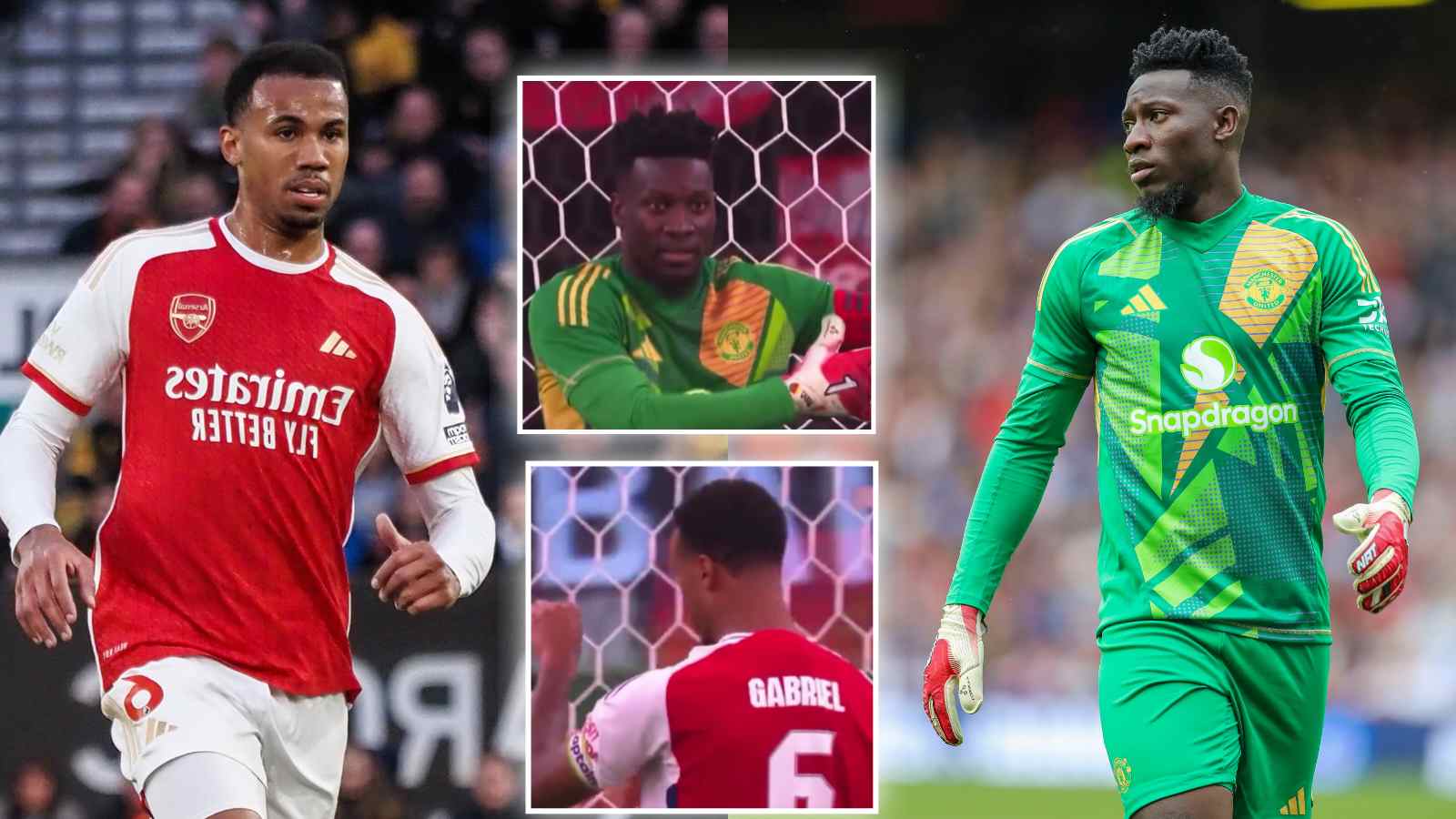 WATCH: Gabriel Magalhaes ‘shushes’ Andre Onana after hammering penalty kick past Manchester United keeper