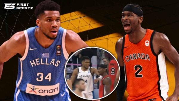 Giannis Antetokounmpo shoves aside NBA superstar Shai Gilgeous-Alexander in heated moment in Paris Olympics 2024