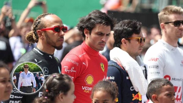 Lewis Hamilton, Carlos Sainz, and James Vowles