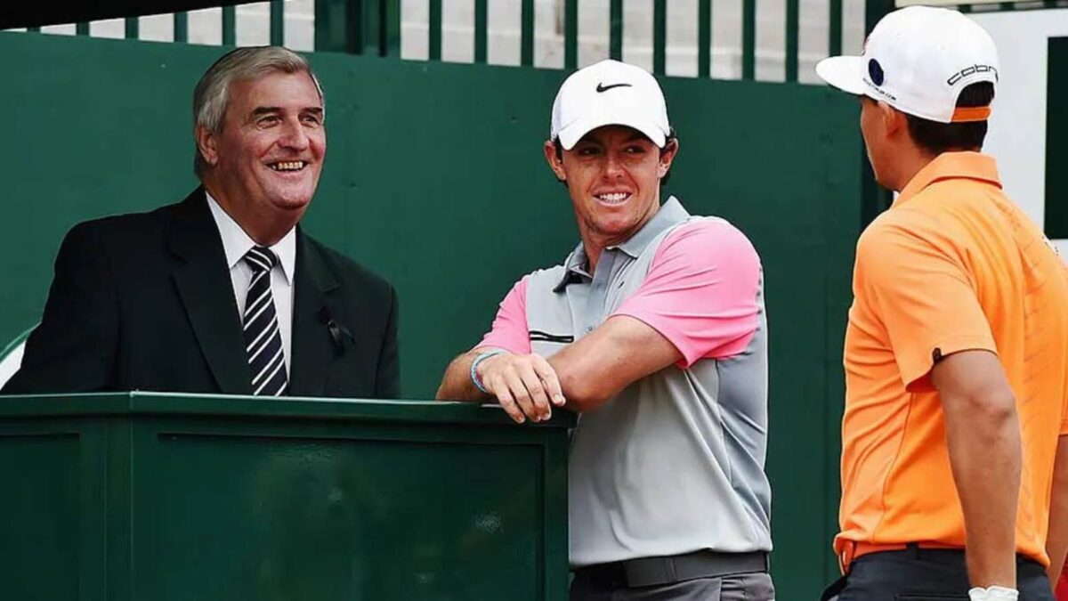 Ivor Robson with Rory Mcllroy at the Open championship