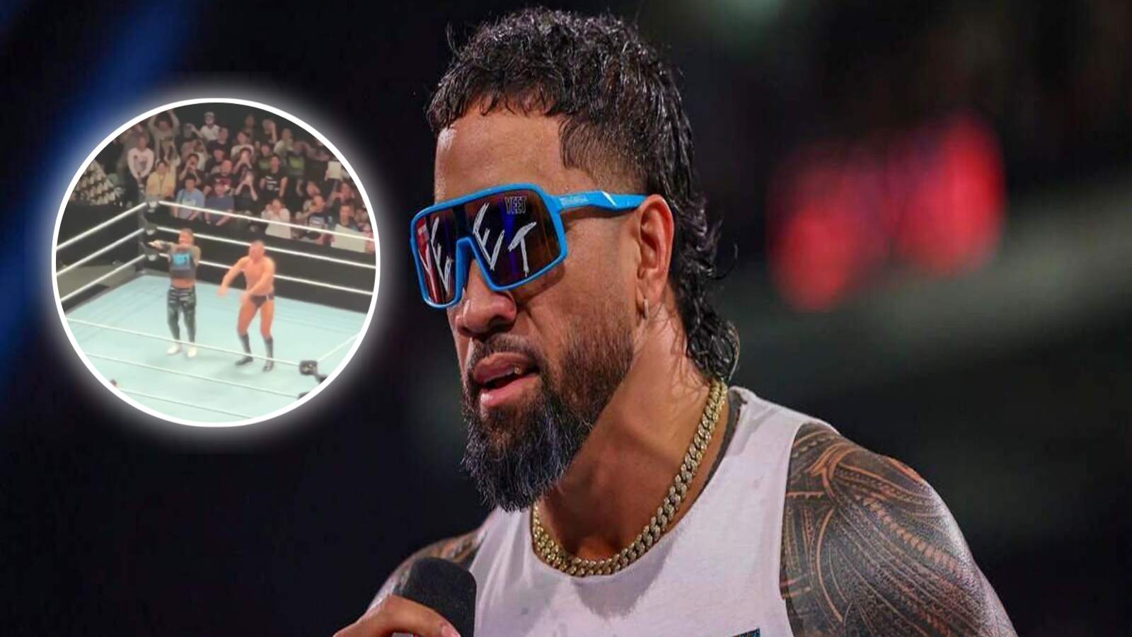 WATCH: Jey Uso hilariously fails at attempt to force 36-year-old break character at WWE SuperShow in Japan