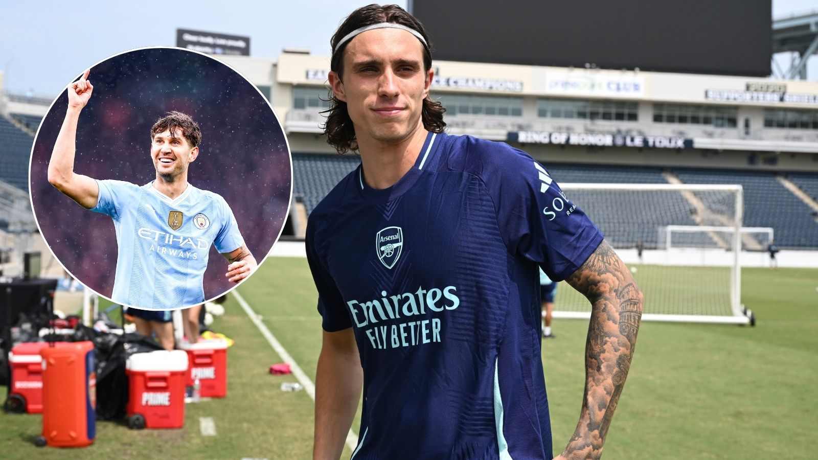 “He’s already loving City over Arsenal”- Fans in splits as Riccardo Calafiori compares himself to Manchester City defender John Stones