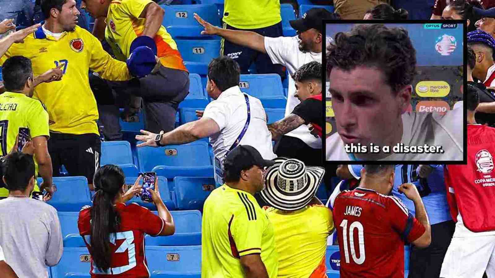 “Our families were in danger”- ‘Enraged’ Jose Maria Gimenez admits that he had to RESCUE his family from drunk Colombian fans in the stands