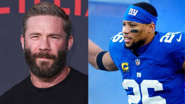 Julian Edelman and Saquon Barkley