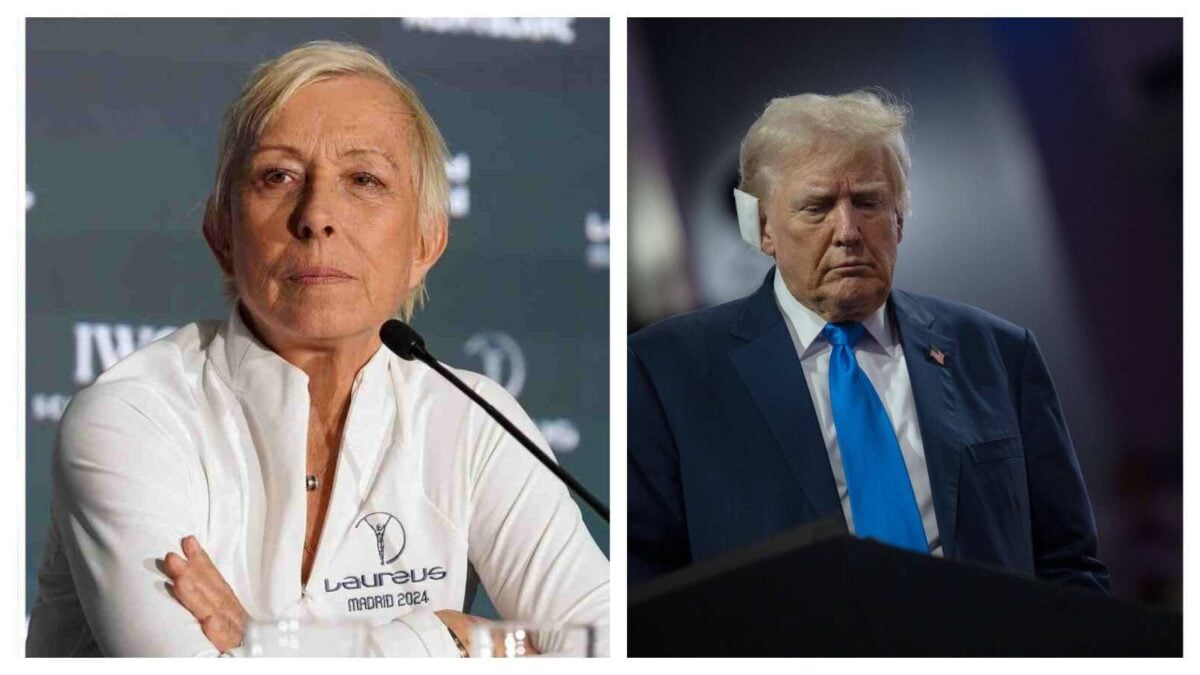 Martina Navratilova(L), Donald Trump(R)