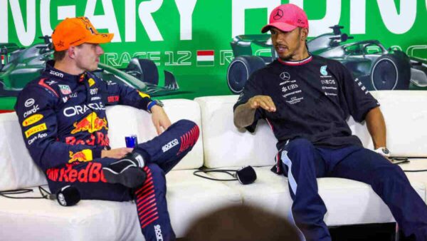 Max Verstappen and Lewis Hamilton