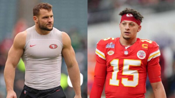 Nick Bosa and Patrick Mahomes