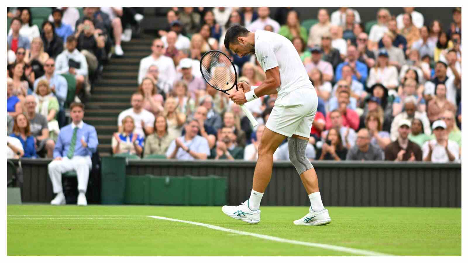 Novak Djokovic explains why he was given permission to wear a gray strap on his knee despite Wimbledon’s all-white policy