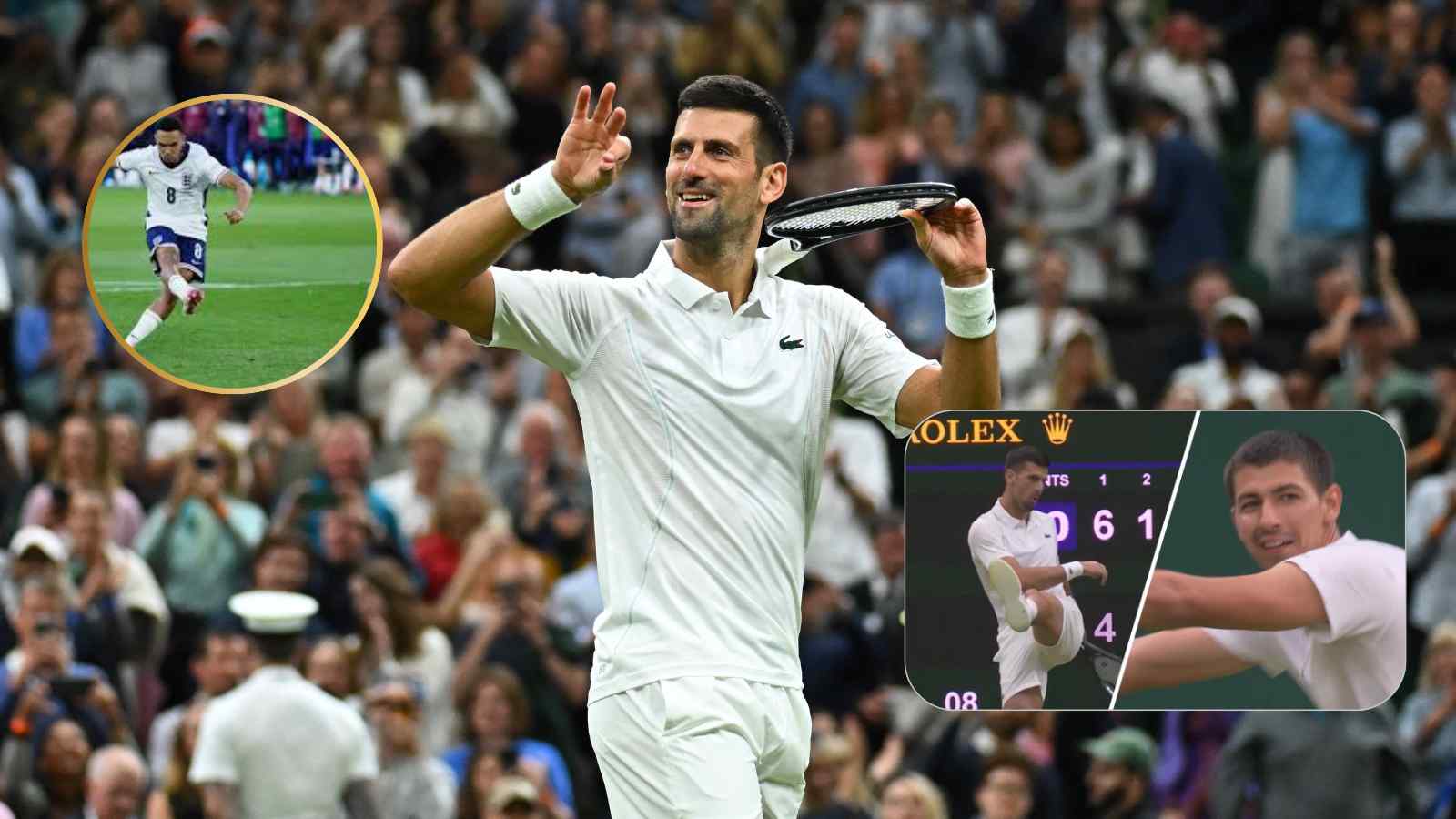 WATCH: Novak Djokovic’s Wimbledon third round against Alexei Popyrin interrupted as fans cheer England’s win against Switzerland in Euro 2024