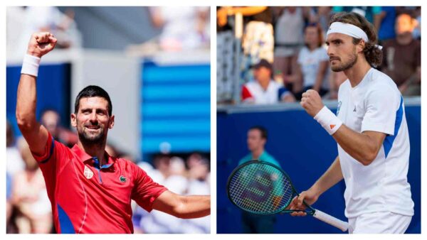 Novak Djokovic(L) Stefanos Tsitsipas(R)