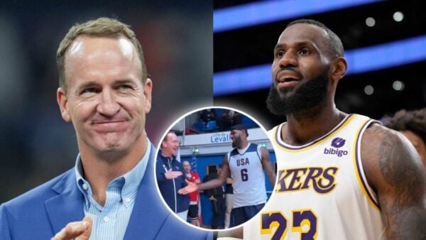 Peyton Manning pulled up to link up with LeBron James & team at Paris Olympics