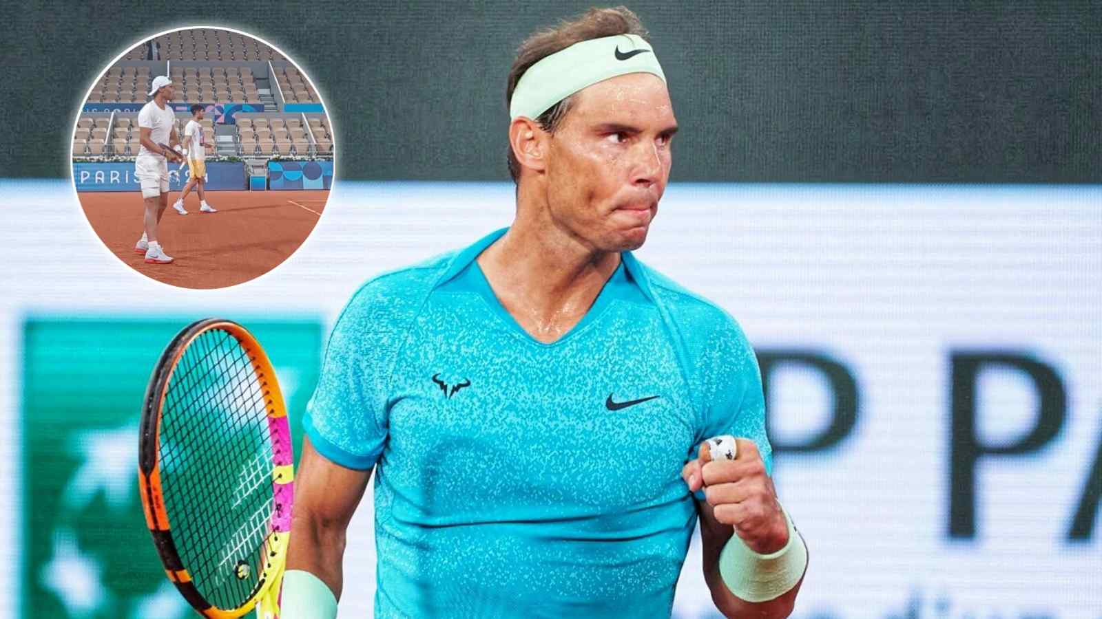 WATCH: Rafael Nadal’s pull out from singles event almost certain as he practices with Carlos Alcaraz with a bandage around his thigh at Paris Olympics