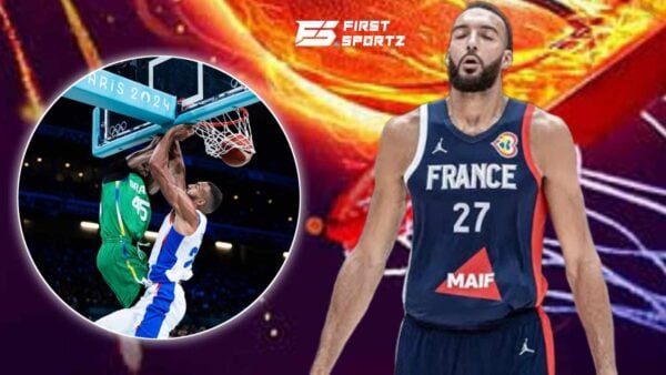 Rudy Gobert posterised during France's opening game at the Paris Olympics