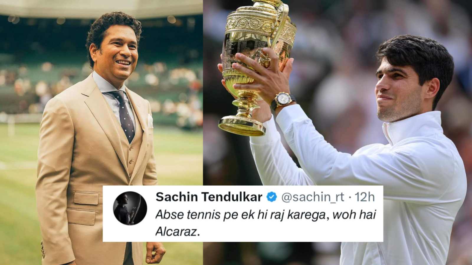 Sachin Tendulkar hails Carlos Alcaraz as the new king of tennis after his second consecutive Wimbledon triumph