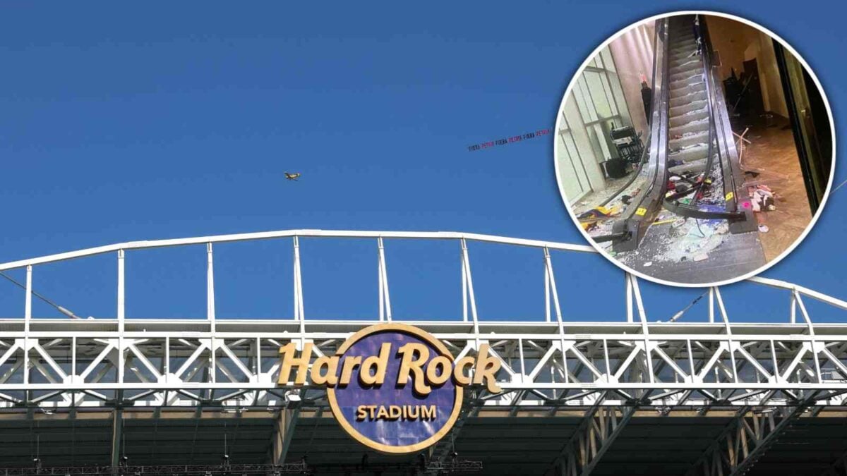 'Violent' Soccer fans destroy an entrance at Dolphins' Hard Rock Stadium during Copa America final