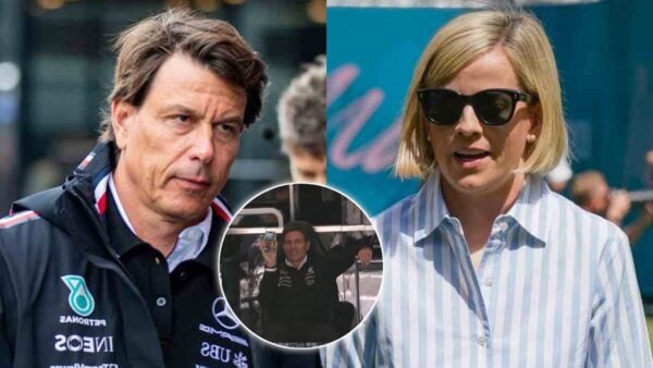 Toto Wolff and Susie Wolff (via IMAGO, X/SkySportsF1, screenshot)