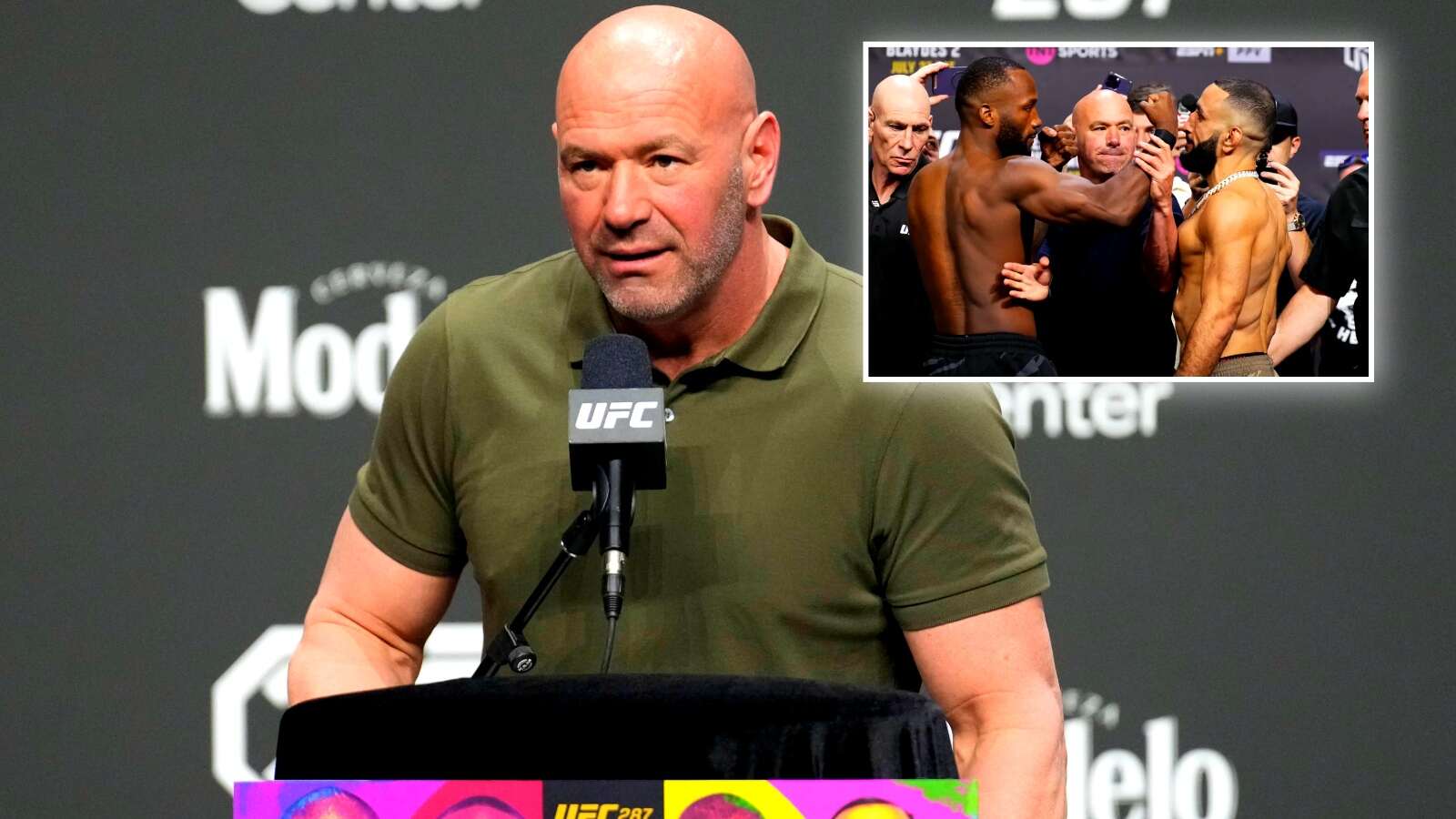 WATCH: Dana White on high alert as security needed for final face-offs and onstage melees at UFC 304 weigh-ins