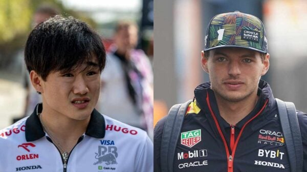 Yuki Tsunoda and Max Verstappen