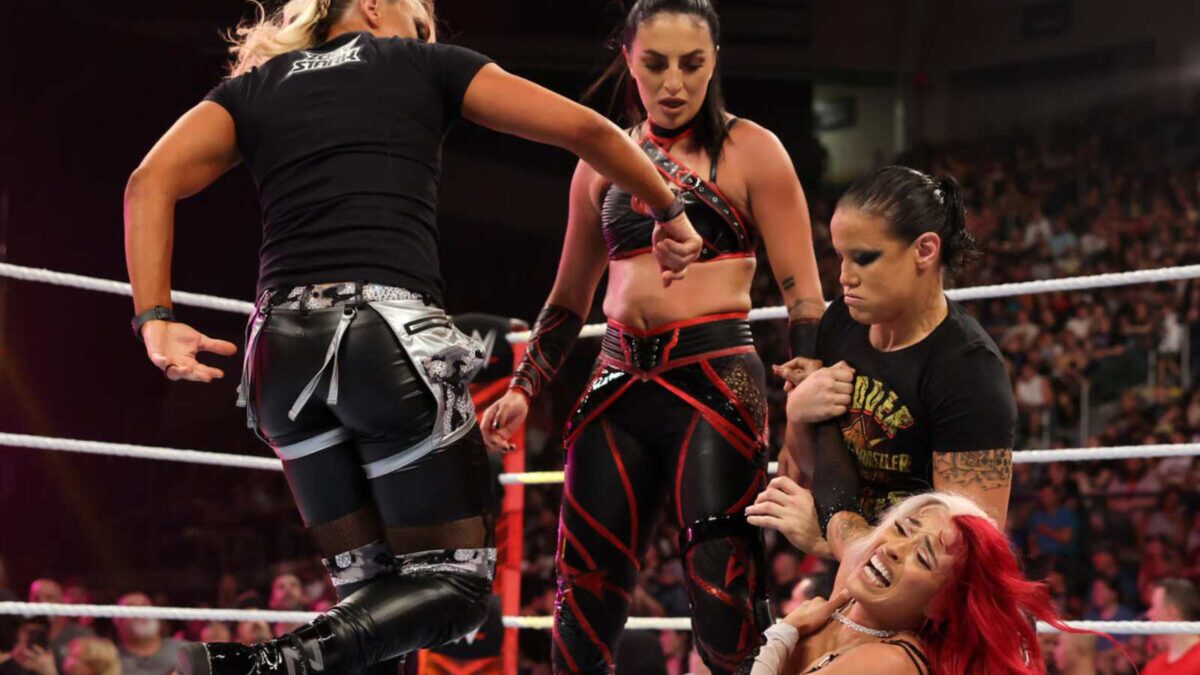 Zelina Vega, Zoey Stark, Shayna Baszler, and Sonya Deville 