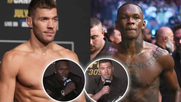 Israel Adesanya and Dricus Du Plessis engage in heated trash talk