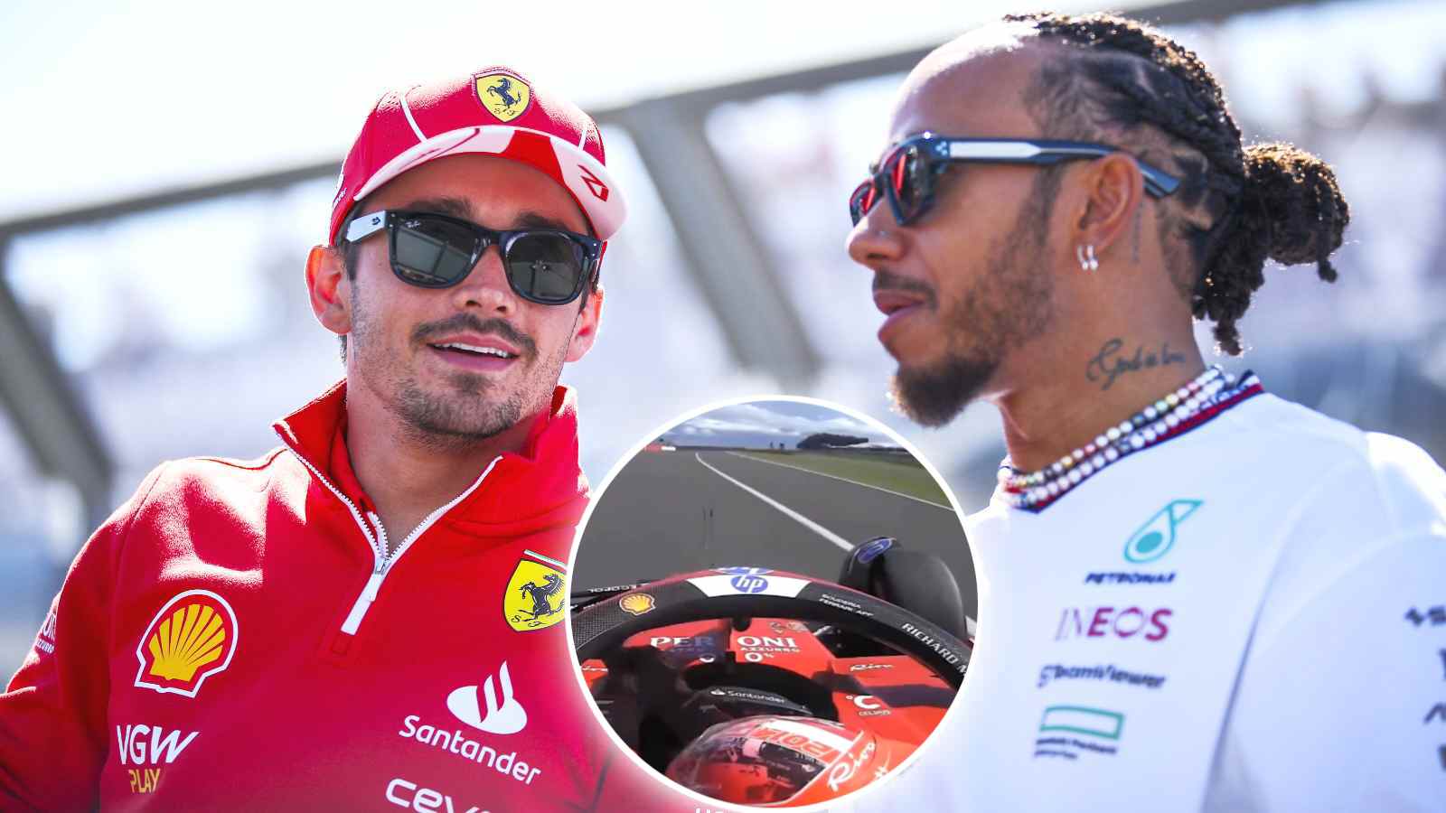 WATCH: Charles Leclerc shows class, congratulates Lewis Hamilton during the cool-down lap after Briton’s British GP triumph