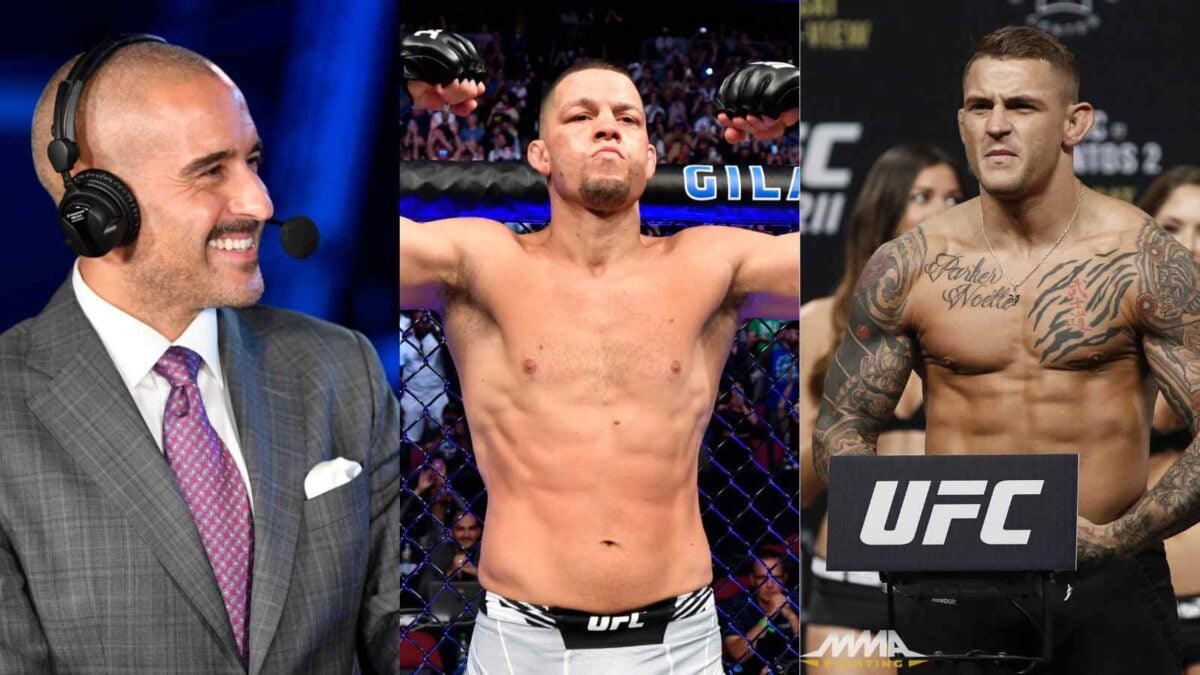 Jon Anik, Nate Diaz, and Dustin Poirier