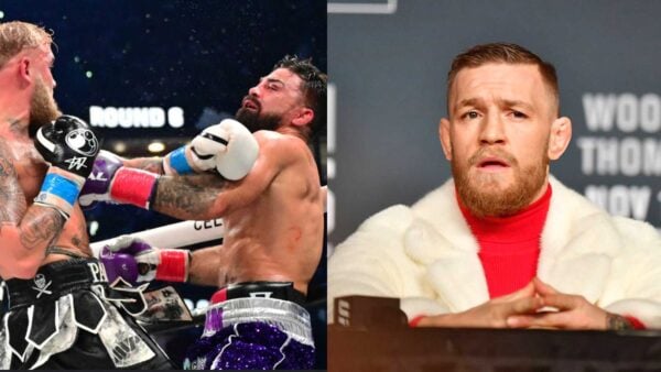 Conor McGregor reacts to Mike Perry's loss to Jake Paul