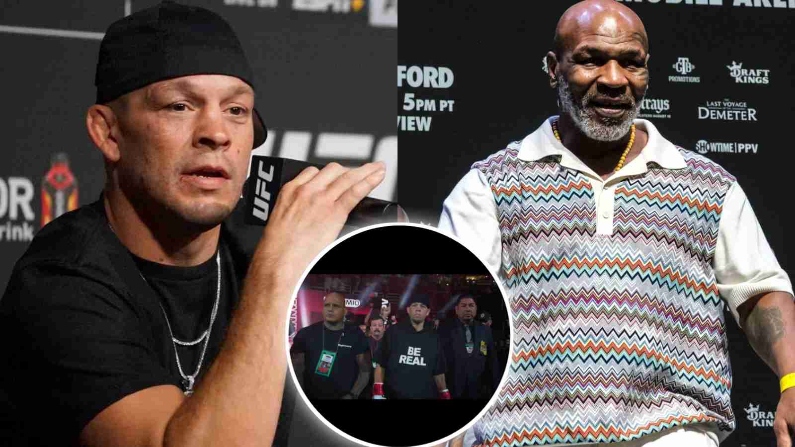 Nate Diaz paid amazing tribute to Mike Tyson with iconic ‘BE REAL’ t-shirt at Jorge Masvidal boxing match