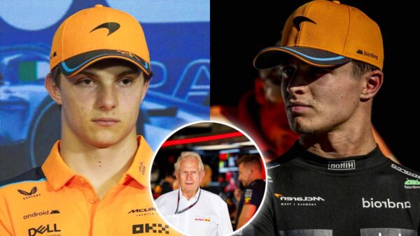 Oscar Piastri, Lando Norris and Helmut Marko (via IMAGO)