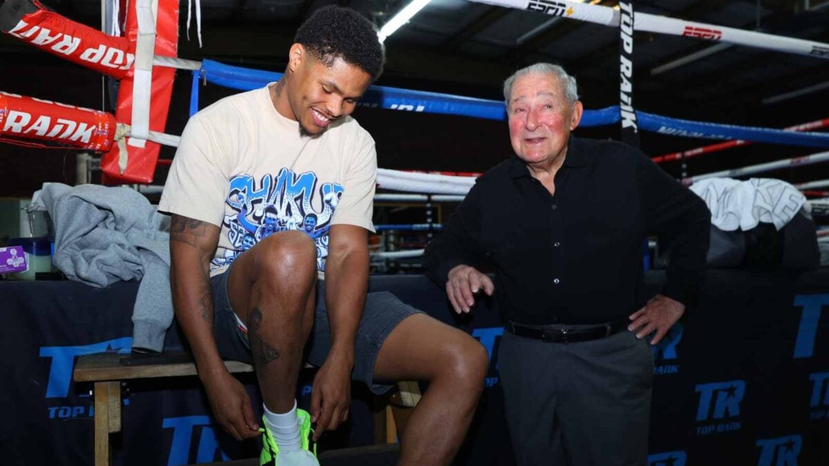 Shakur Stevenson and Bob Arum