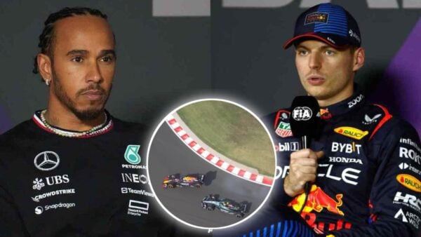 Lewis Hamilton, Max Verstappen (via IMAGO, Screenshot via F1)