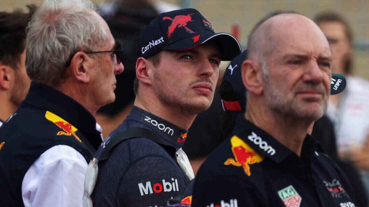 Adrian Newey, Max Verstappen and Helmut Marko (via IMAGO)