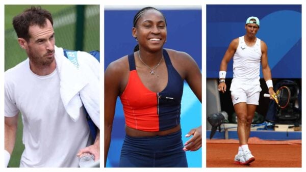 Andy Murray(L), Coco Gauff(M), Rafael Nadal(R)