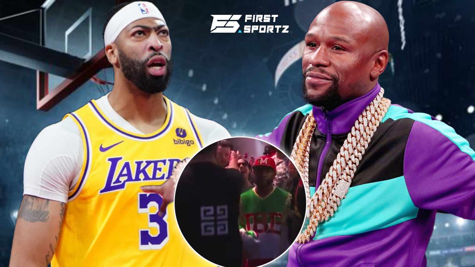 VIDEO: Lakers superstar Anthony Davis walks out with Floyd Mayweather in boxing match against John Gotti III