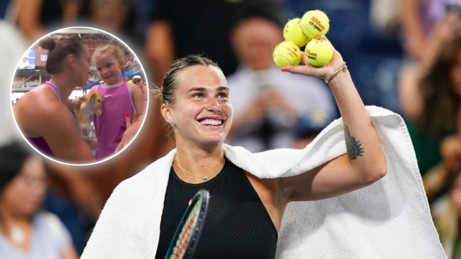 (Video) Aryna Sabalenka shares a wholesome moment with a young fan after her US Open second-round win