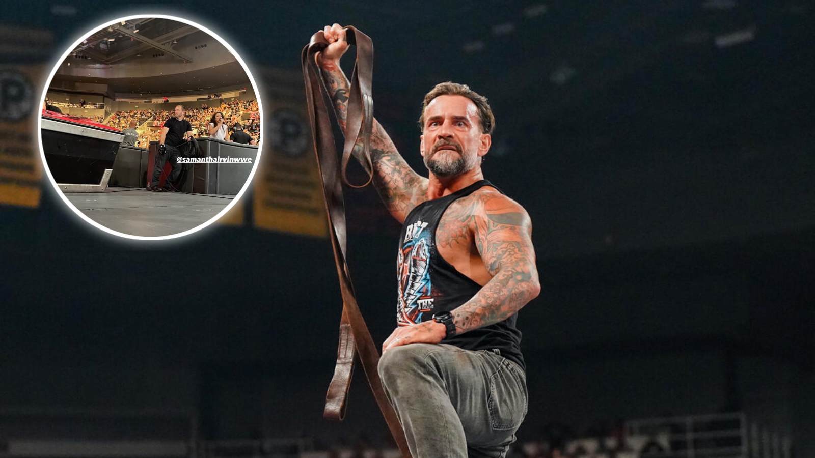 “This creepy as hell bro”- Wrestling fans reacts to CM Punk taking picture of 35-year-old female WWE star while he was hiding under the ring during Raw 