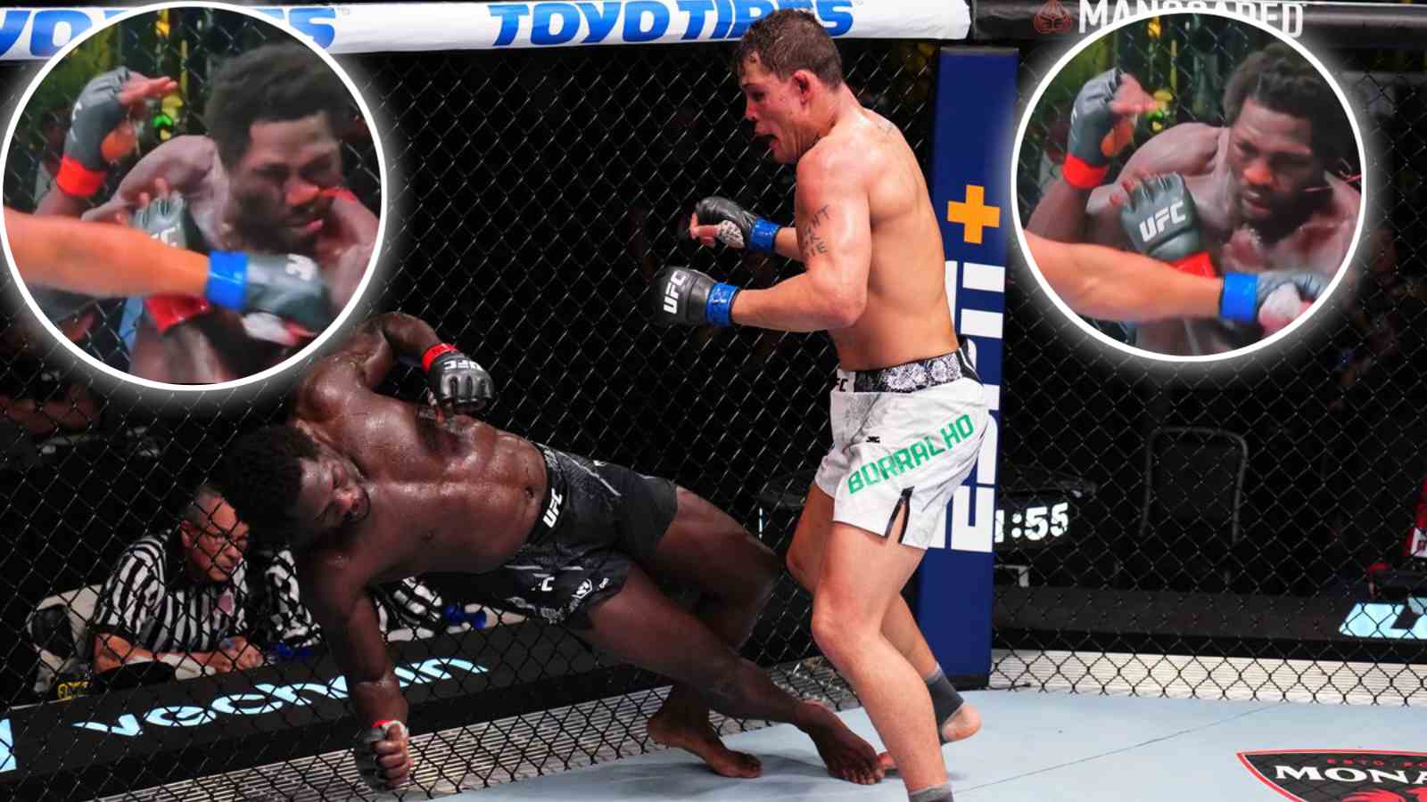 Graphic Warning! BRUTAL blood-splattering punch from Caio Borralho against Jared Cannonier goes viral