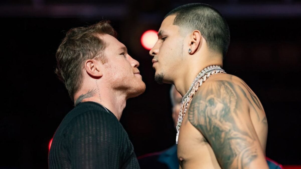 Canelo Alvarez and Edgar Berlanga face off