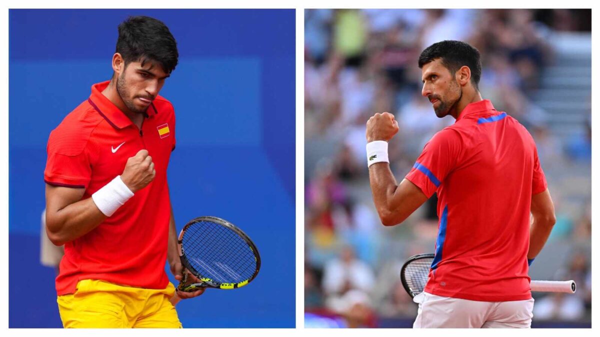 Carlos Alcaraz(L), Novak Djokovic(R)