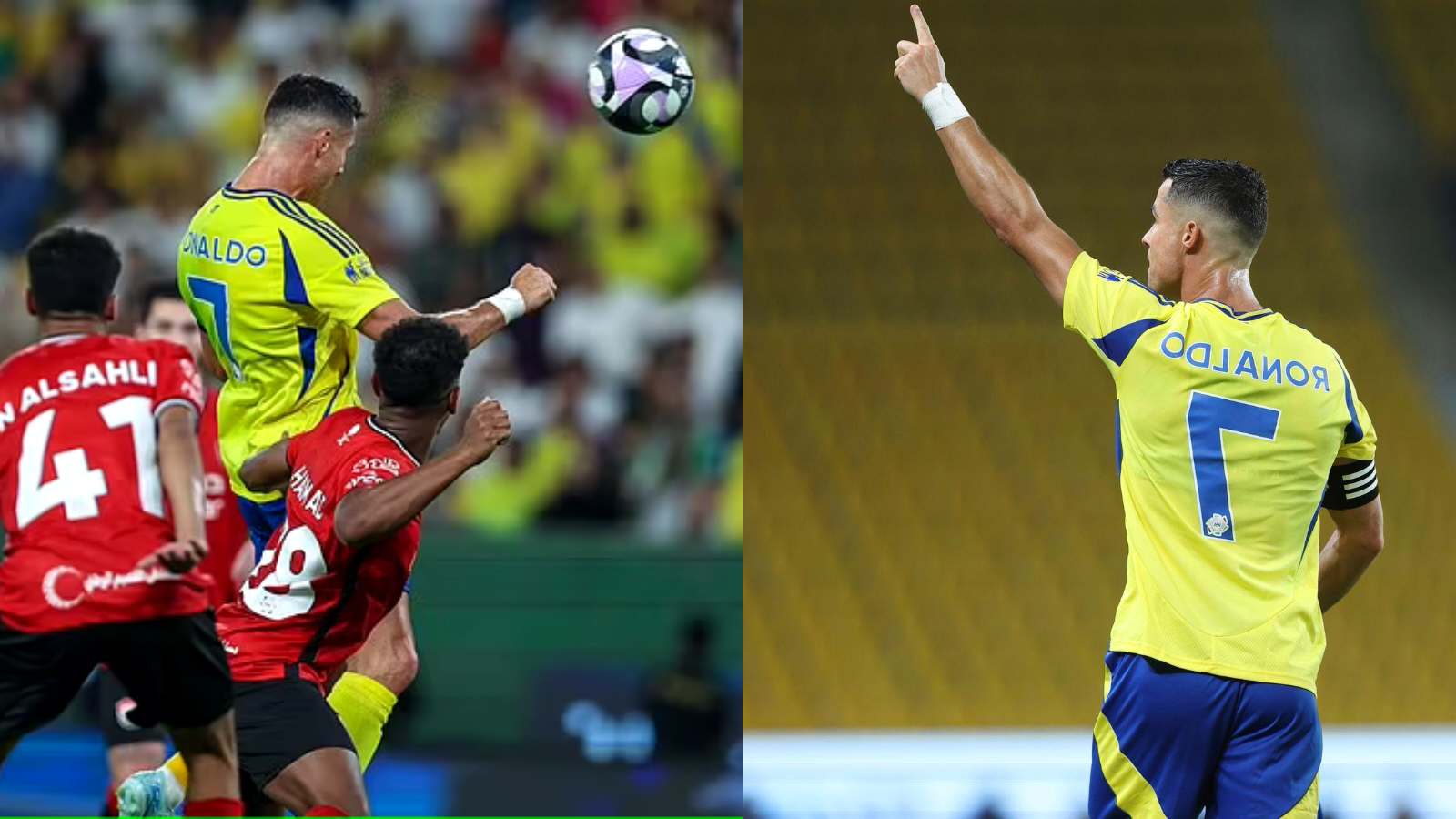 (Video) ‘Superman’ Cristiano Ronaldo, at 39, leaps in air to score a screamer against Al-Raed