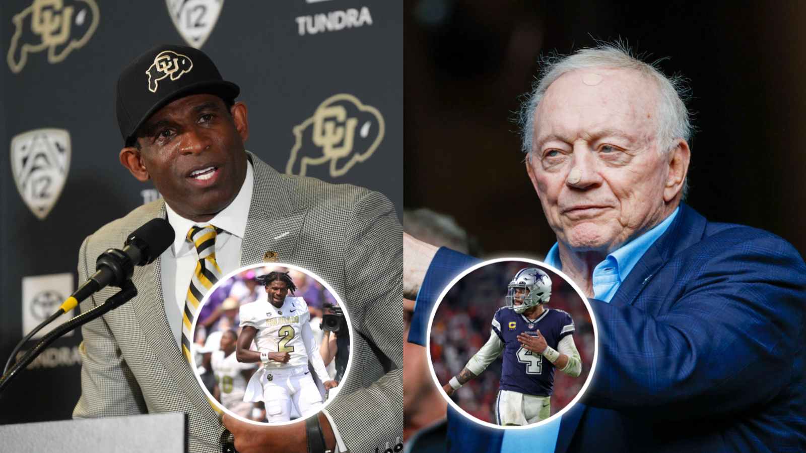 Wild theory suggests Jerry Jones might hire Deion Sanders and draft Shedeur Sanders to replace Dak Prescott next season