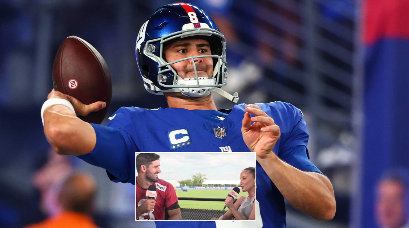 (Video) Kay Adams left stuttering during interview with bearded Daniel Jones