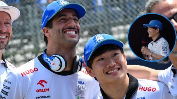 Daniel Ricciardo and Yuki Tsunoda (via IMAGO, @F1/Instagram, Screenshot)