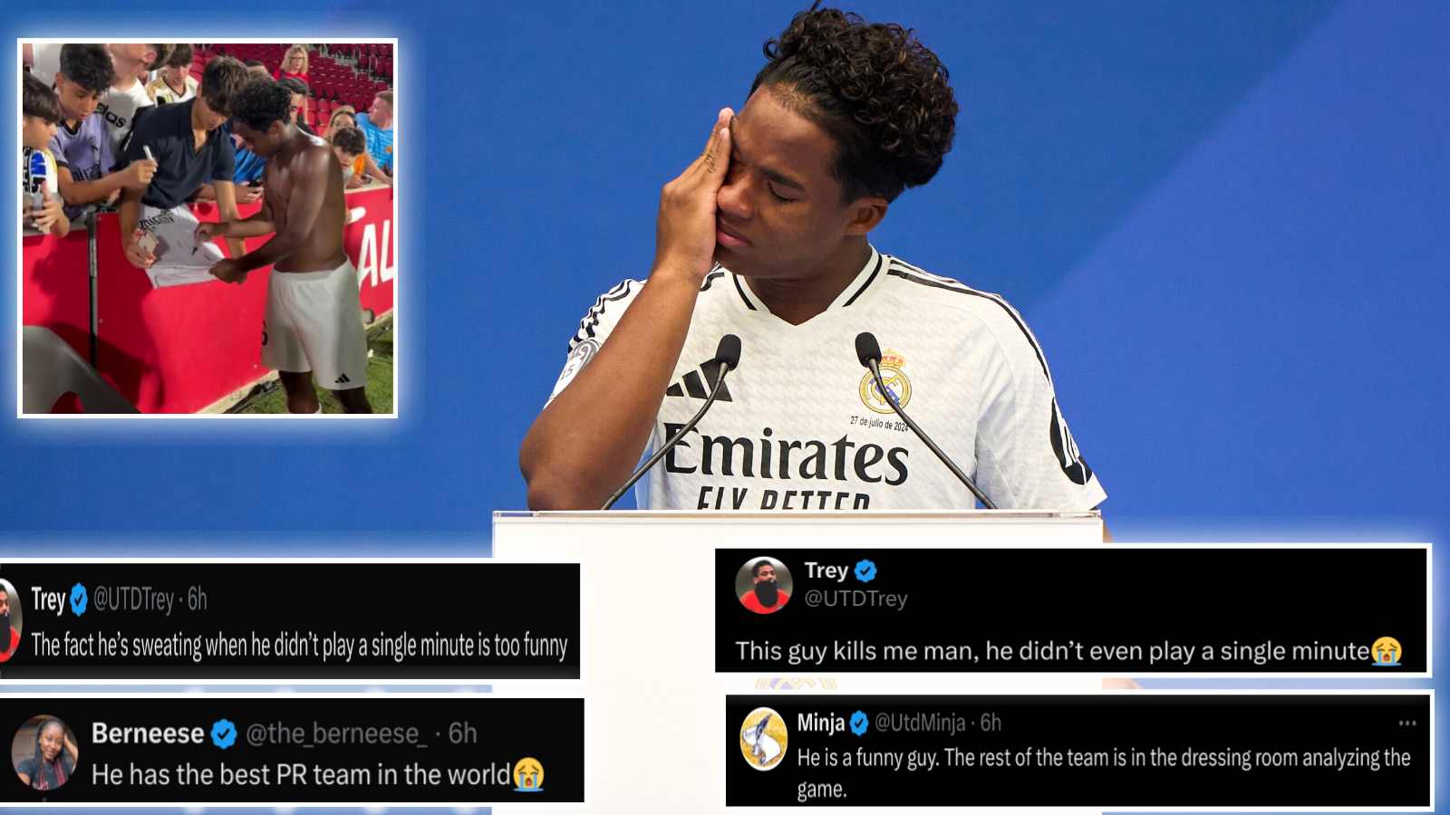 “PR of the century”- Endrick taking center stage for Real Madrid, signing jerseys despite not playing a single minute in La Liga opener has fans in splits