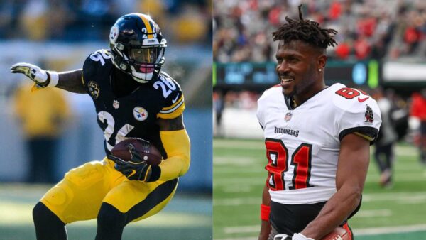 Former Pittsburgh Steelers teammates Antonio Brown and Le’Veon Bell