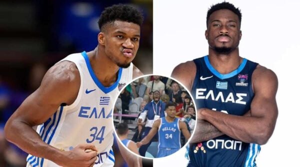 Thanasis Antetokounmpo was seen cheering passionately as Giannis Antetokounmpo led Greece to victory over Australia